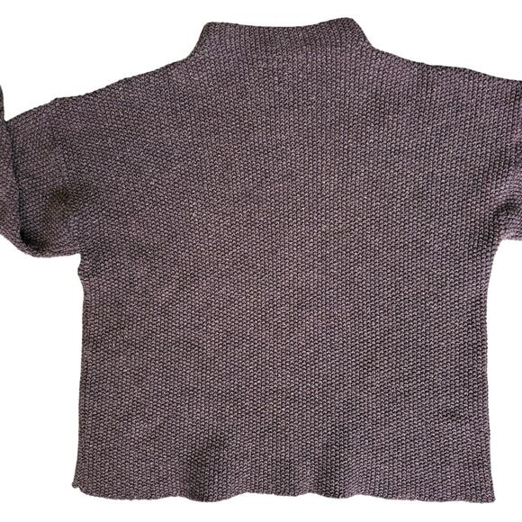 Vtg Karen Tate Sweater Medium Large Plum Textured 90s Earthy Vineyard Wool Blend - Picture 9 of 10